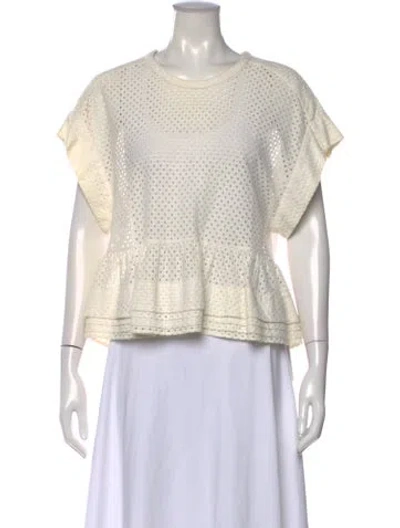 Pre-owned Iro Crew Neck Short Sleeve Top In White
