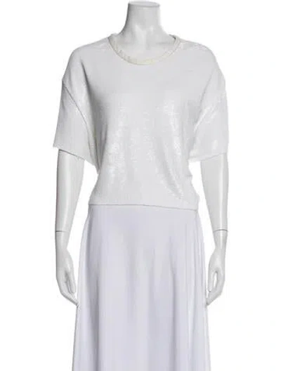 Pre-owned Iro Crew Neck Short Sleeve Top In White