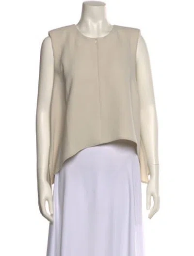 Pre-owned Iro Crew Neck Sleeveless Crop Top In Neutral