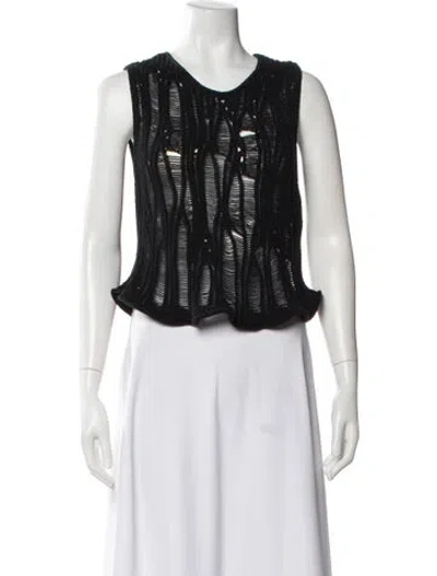 Pre-owned Iro Crew Neck Sleeveless Top In Black