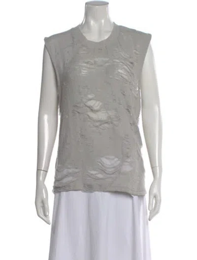 Pre-owned Iro Crew Neck Sleeveless Top In Gray