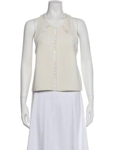 Pre-owned Iro Crew Neck Sleeveless Top In White