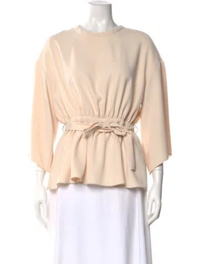 Pre-owned Iro Crew Neck Three-quarter Sleeve Blouse In Neutral