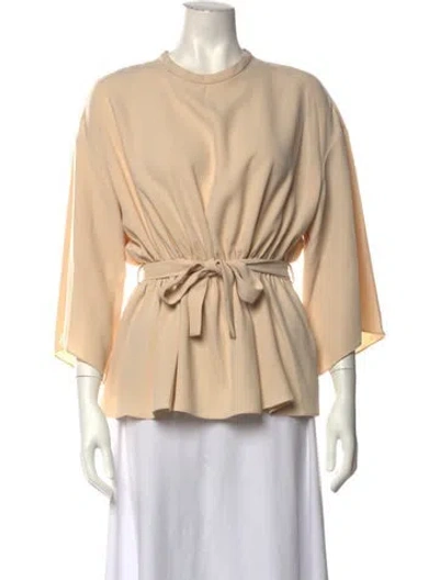 Pre-owned Iro Crew Neck Three-quarter Sleeve Blouse In Neutrals