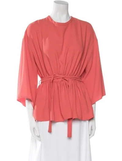 Pre-owned Iro Crew Neck Three-quarter Sleeve Blouse In Orange