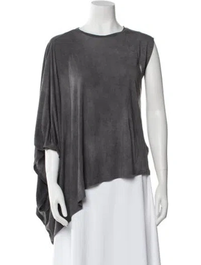Pre-owned Iro Crew Neck Three-quarter Sleeve Top In Gray