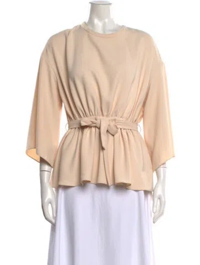 Pre-owned Iro Crew Neck Three-quarter Sleeve Top In Neutrals