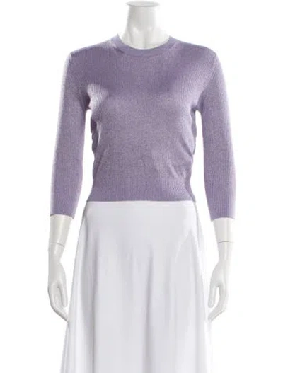 Pre-owned Iro Crew Neck Three-quarter Sleeve Top In Purple