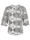 Iro Linen Geometric Pattern T-shirt In White