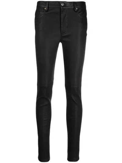 Iro Cropped Skinny Leather Trousers In Black