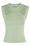 Iro Cut-out Neckline Sleeveless Top With Woven Crossover Detail