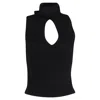 Iro Cut-out Sleeveless Top In Black Acrylic In Black