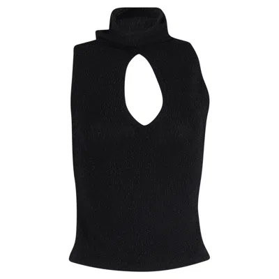 Iro Cut-out Sleeveless Top In Black Acrylic
