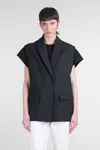 Iro Notched Lapels Wool Blend Jacket In Black
