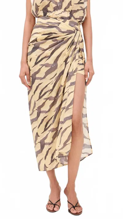 Iro Dacca Midi Skirt In Print Tiger In Brown