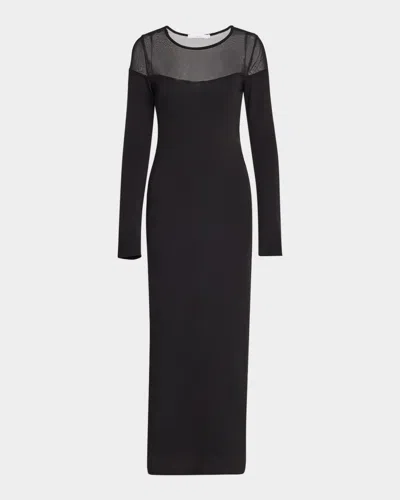 Iro Dania Long Sheer Body-con Dress In Black