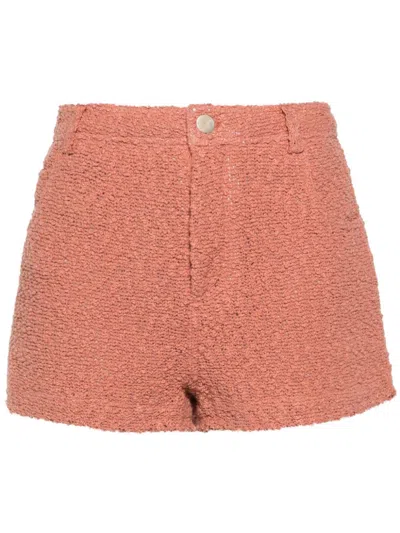 Iro High-waisted Bouclé Shorts In Pink