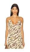 Iro Dariah Printed Ruffle Top In Animal Print