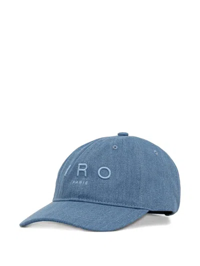 Iro Denim Logo Cap In Blue