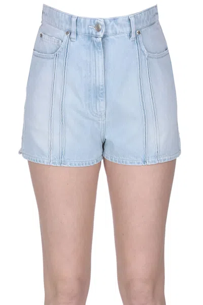 Iro Denim Shorts With Stitching In Light Denim