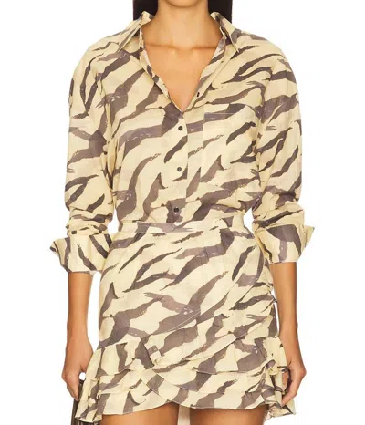 Iro Deriana Button Up Shirt In Print Tiger In Neutral