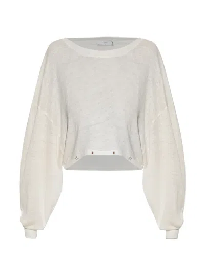 Iro Destinee Cropped Long-sleeve Sweater In Neutral