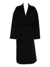 Iro Wool Coat With Belted Waist And Shawl Collar In Black