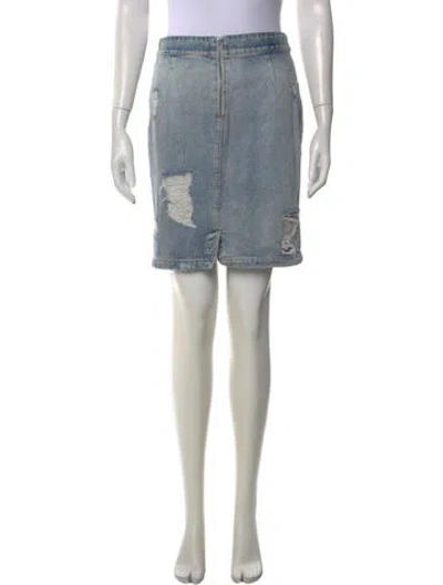 Pre-owned Iro Distressed Accents Knee-length Skirt In Blue