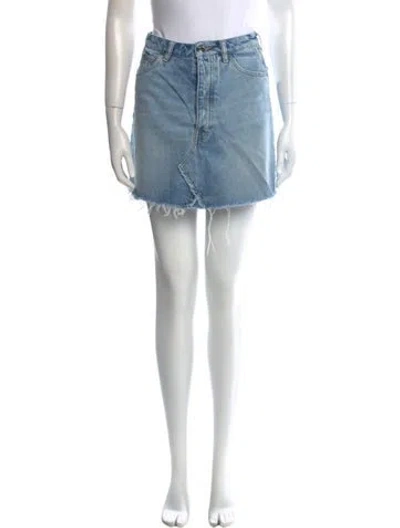 Pre-owned Iro Distressed Accents Mini Skirt In Blue
