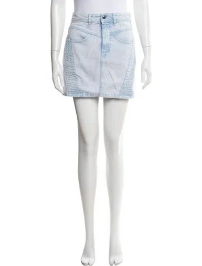 Pre-owned Iro Distressed Accents Mini Skirt In Blue
