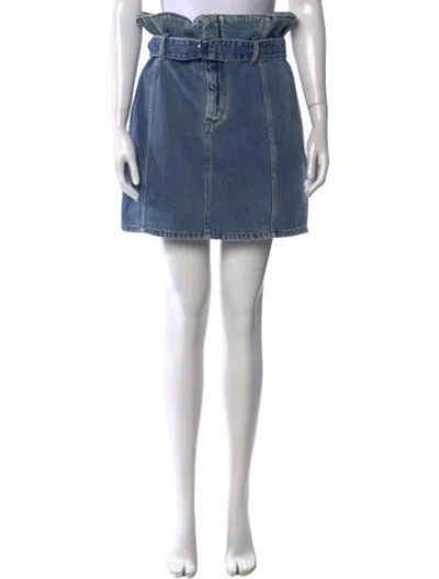 Pre-owned Iro Distressed Accents Mini Skirt In Blue