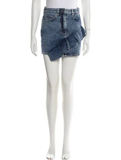 Pre-owned Iro Distressed Accents Mini Skirt W/ Tags In Blue