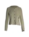 Iro Distressed Evening Tweed Jacket In Yellow Cotton In Yellow