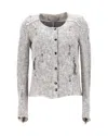 Iro Distressed Jacket In Grey Cotton In Grey