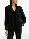 Iro Double-breasted Lurex Overshirt In Black