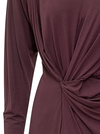 Iro Draped Mini Suit Dress With V-neck In Fig