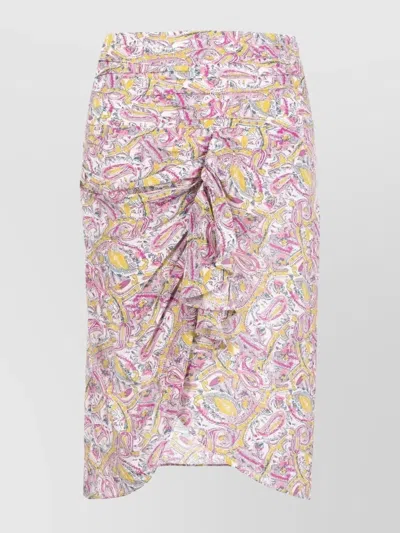 IRO DRAPED PAISLEY PRINT MIDI SKIRT