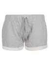 Iro Elastic Waistband Organic Cotton Shorts In Grey