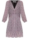 Iro Graphic Print Mini Dress With Asymmetric Hem In Pink