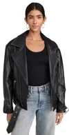 Iro Dylan Biker Jacket Black Beige In Black Beige