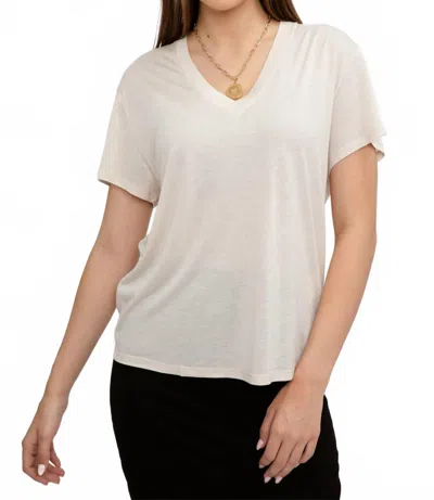 Iro Edern V-neck Tee In Clear Beige In White