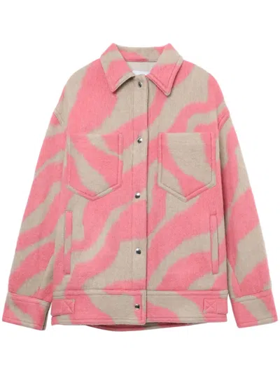 Iro Edwina Jacke Mit Zebramuster In Pink Beige