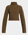 Iro Elba Turtleneck Rib Knit Wool Sweater In Brown