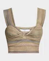 Iro Eloy Twist-front Sleeveless Crop Top In Multico