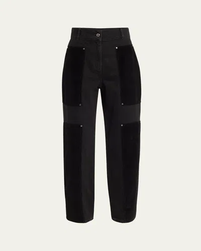 Iro Elyssa Straight-leg Patch Jeans In Black