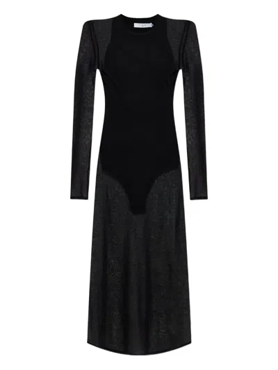 Iro Emala Sheer-paneled Dress In Blue
