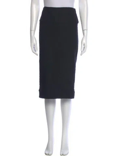 Pre-owned Iro Embroidered Accent Midi Length Skirt W/ Tags In Black