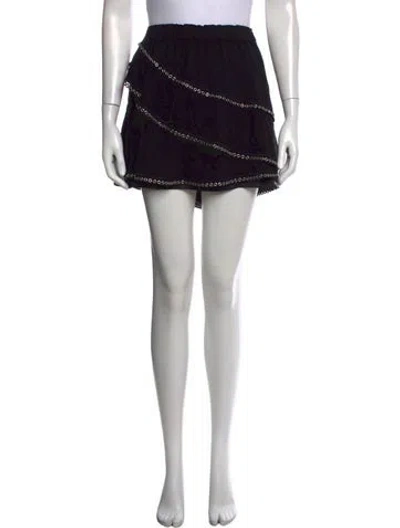 Pre-owned Iro Embroidered Accent Mini Skirt In Black