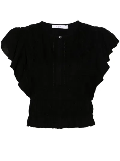 Iro Darila V-neck Crop Top In Black