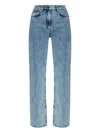 Iro Embroidered Cotton Jeans In Blue